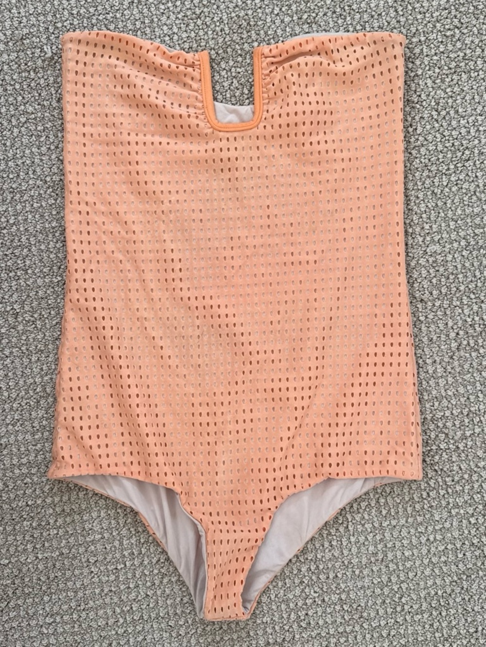 Kids Peach Mesh One-Piece Swimsuit